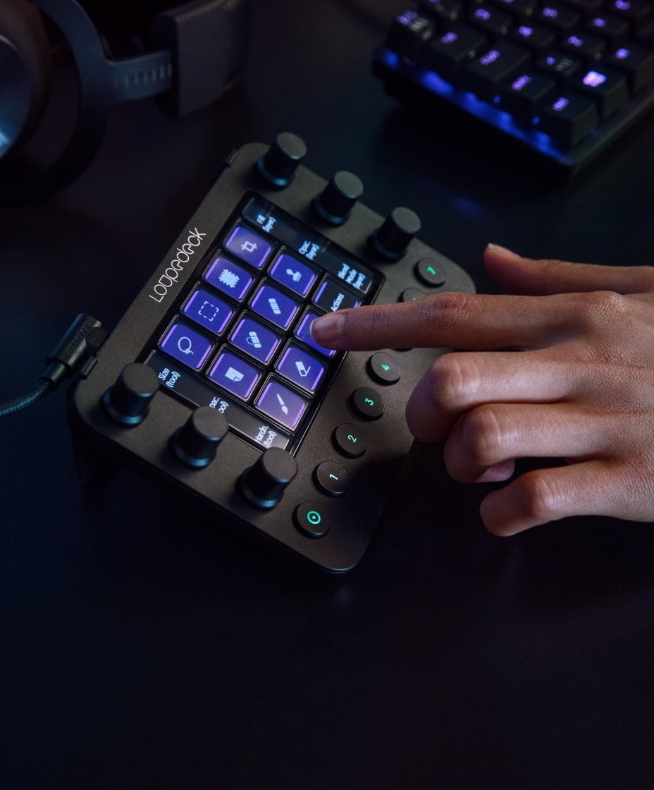 Loupedeck Live displays photo editing functions