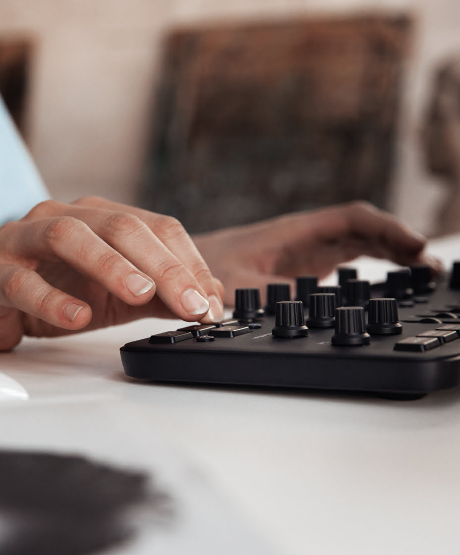 Loupedeck+ editing console in use