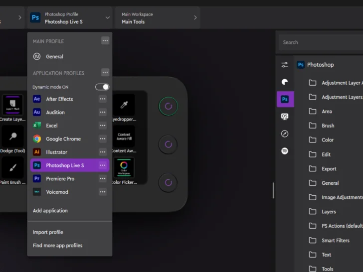 Application Profiles in the Loupedeck Software