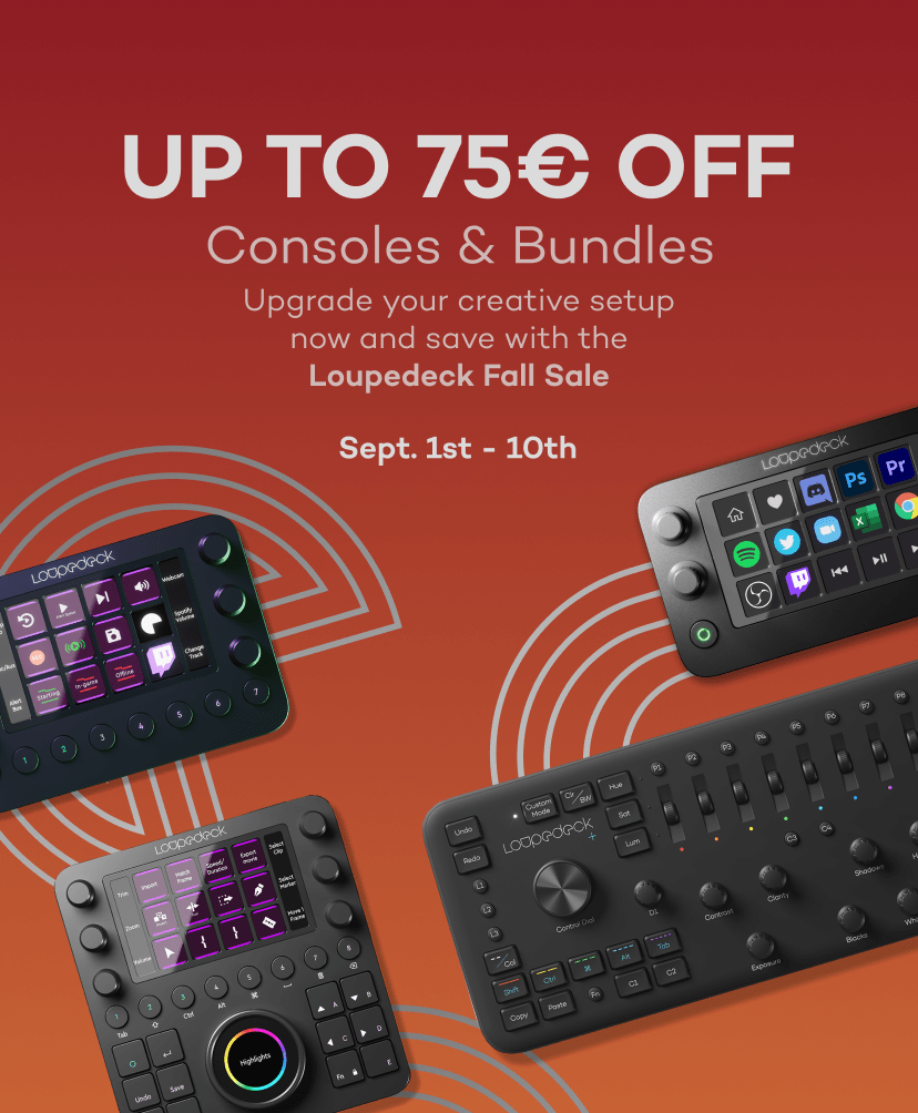 Loupedeck fall sale up to 75€ off all consoles and bundles.