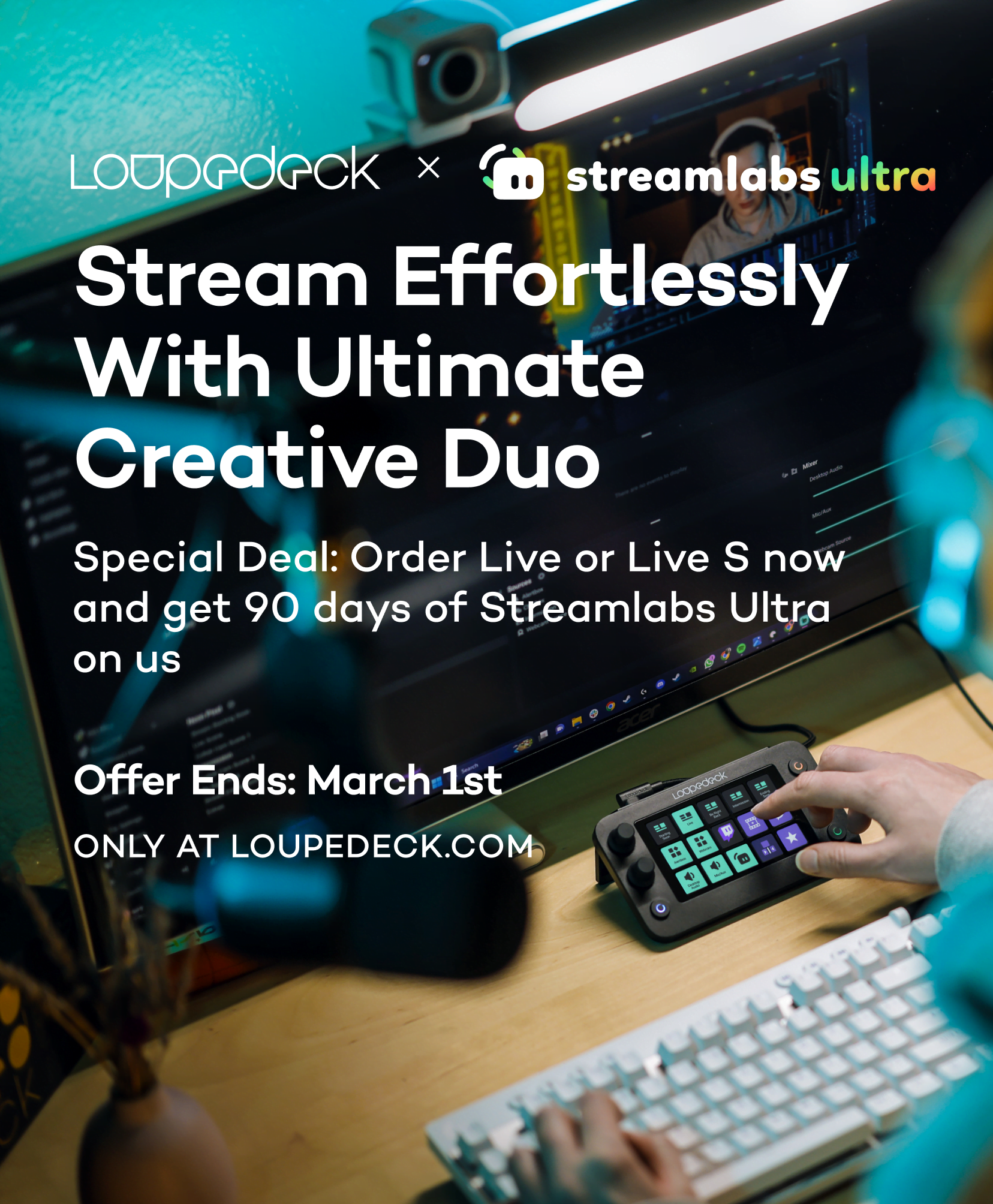 Loupedeck Live S - The Streaming Console for Desktop Productivity, Full  Stream Control and Content Creation with Customizable LED Touchscreen  Buttons